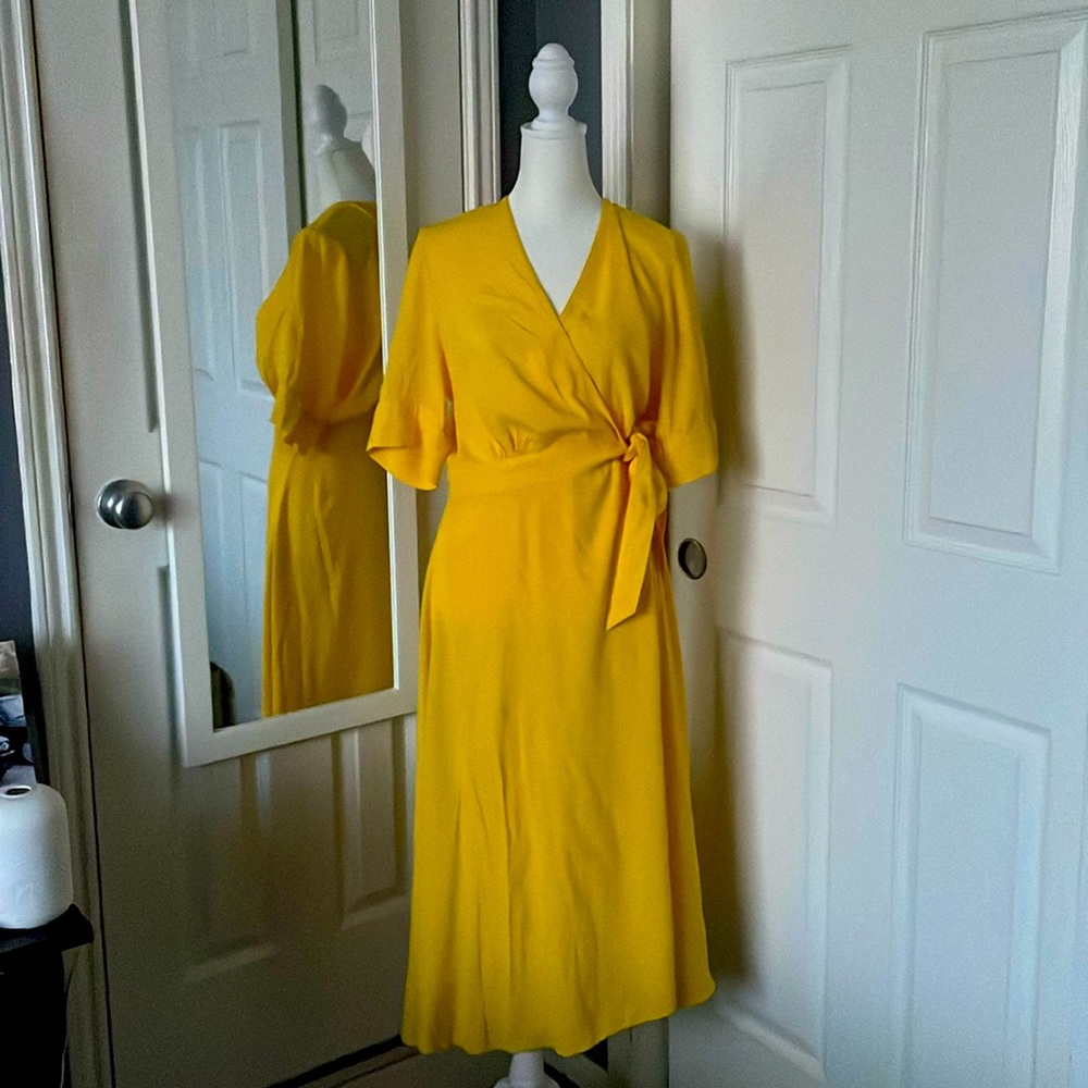 & Other Stories yellow wrap dress